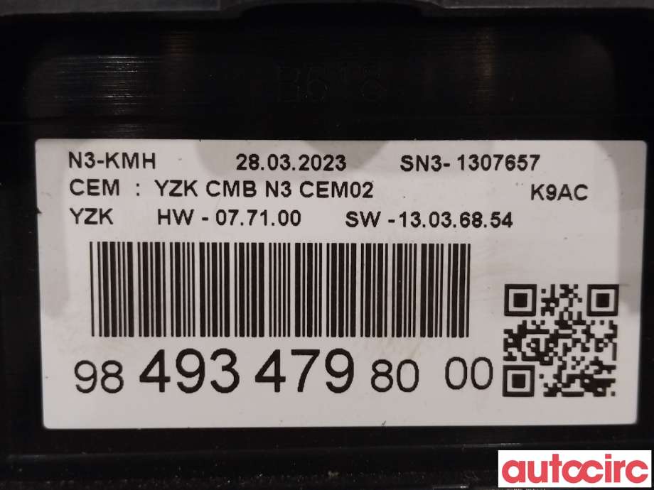 Instrumentpanel til Citroën Berlingo 2019-->> (Type III) (CITROEN|9842413280|9849347980)
