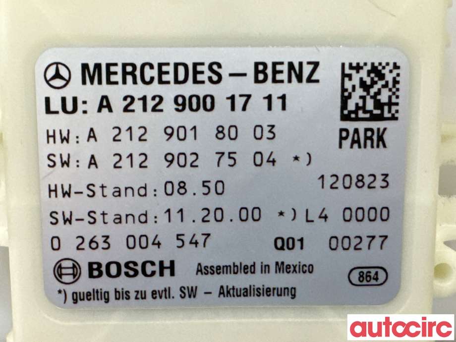 Styreenhet parkering til Mercedes E-Klasse 2009-2013 (Fase 1) (W212) (W212) (MERCEDES|A2129001711|0263004547)