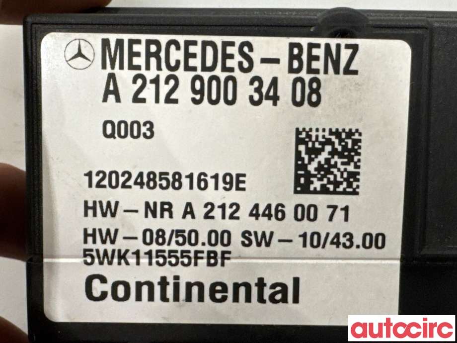 Styreenhet drivstoffpumpe til Mercedes E-Klasse 2009-2013 (Fase 1) (W212) (W212) (MERCEDES|A0009003101|5WK11555FBF|A2129003408)