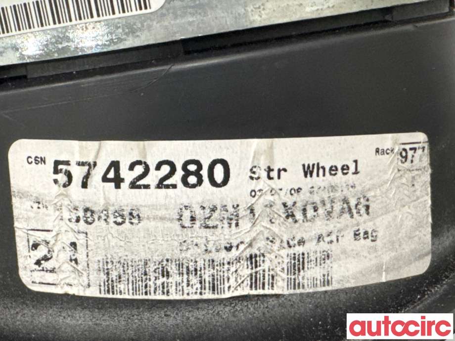 Airbag rattpute til Chrysler Voyager 2008-2011 (Type V) (CHRYSLER|ZM11XDVAG||5742280)