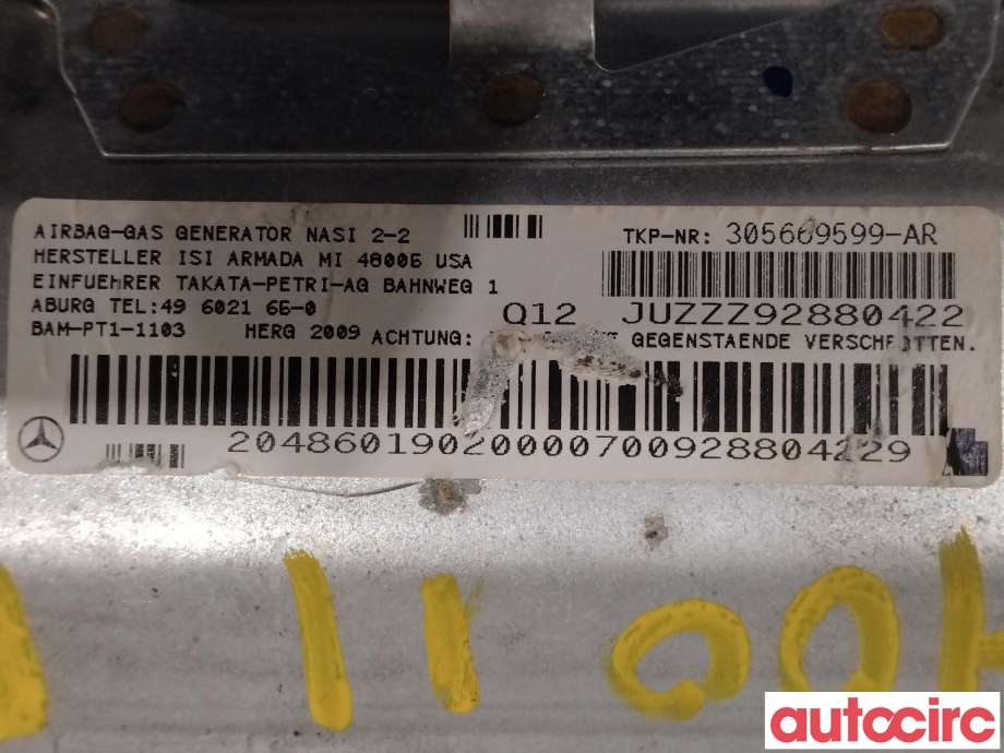 Airbag kne til Mercedes C-Klasse 2007-2011 (Fase 1) (W204) (W204) (MERCEDES|A2048601902|2048601902)
