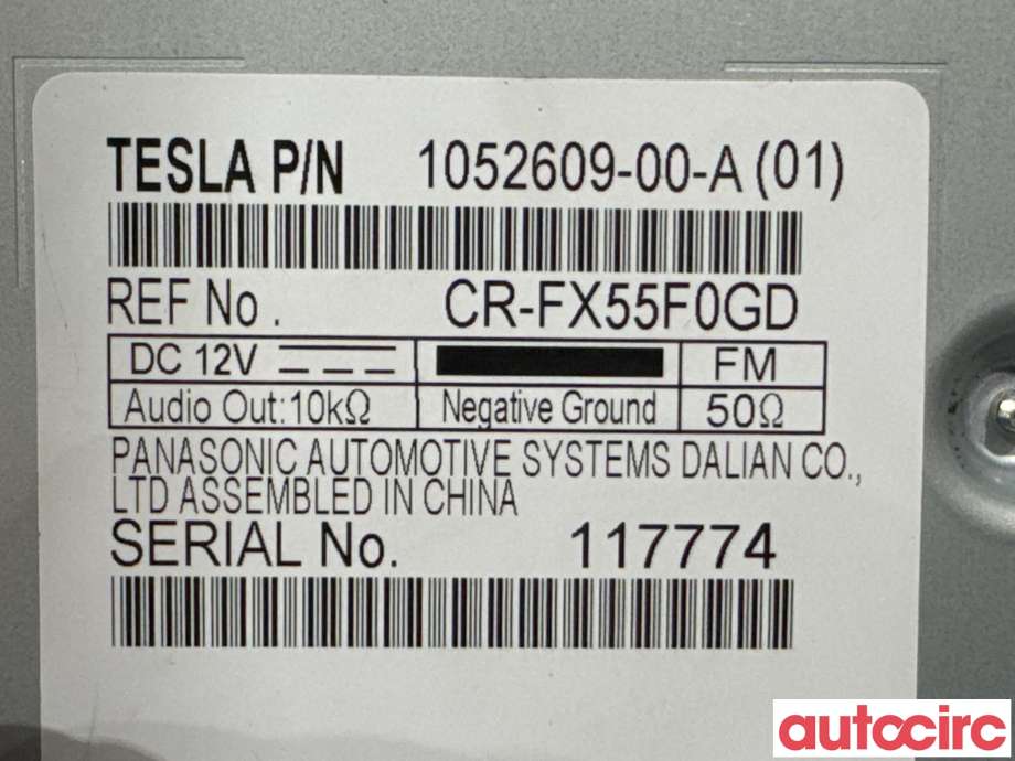 Bilstereo til Tesla Model X 2016-->>  (TESLA|1052609-00-A|CR-FX55F0GD)