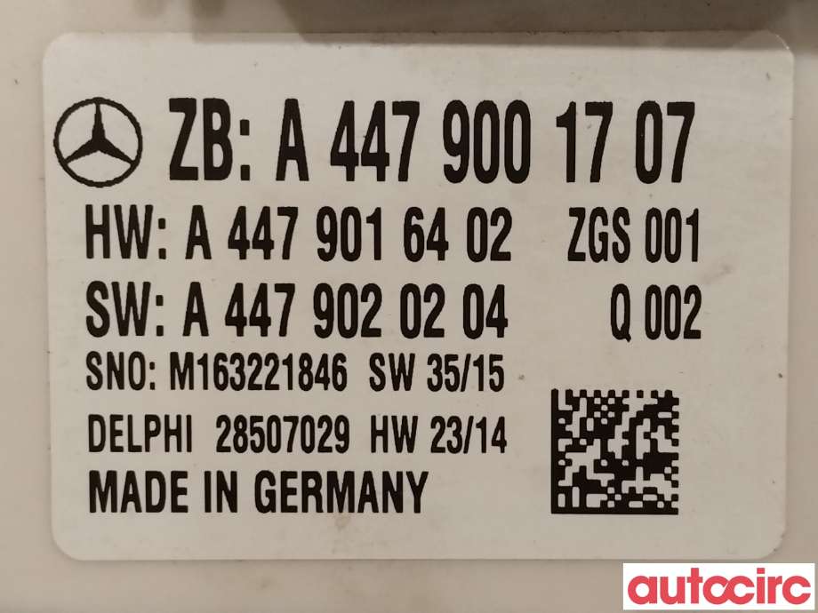 Styreenhet comfort (BCM) til Mercedes Vito 2014-->> (W447) (W447) (MERCEDES|A4479001707|A4479016402)