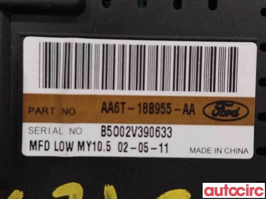 Multimedia display (MCU - Media Controller Unit) til Ford Fiesta 2008-2012 (Type VI, Fase 1)  (FORD|1766039|AA6T-18B955-AA)
