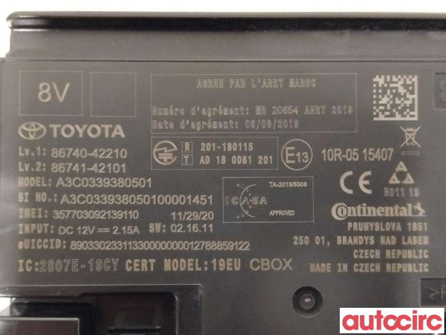 Styreenhet diverse til Toyota RAV4 2019-->> (Type V) (TOYOTA|8674042210)