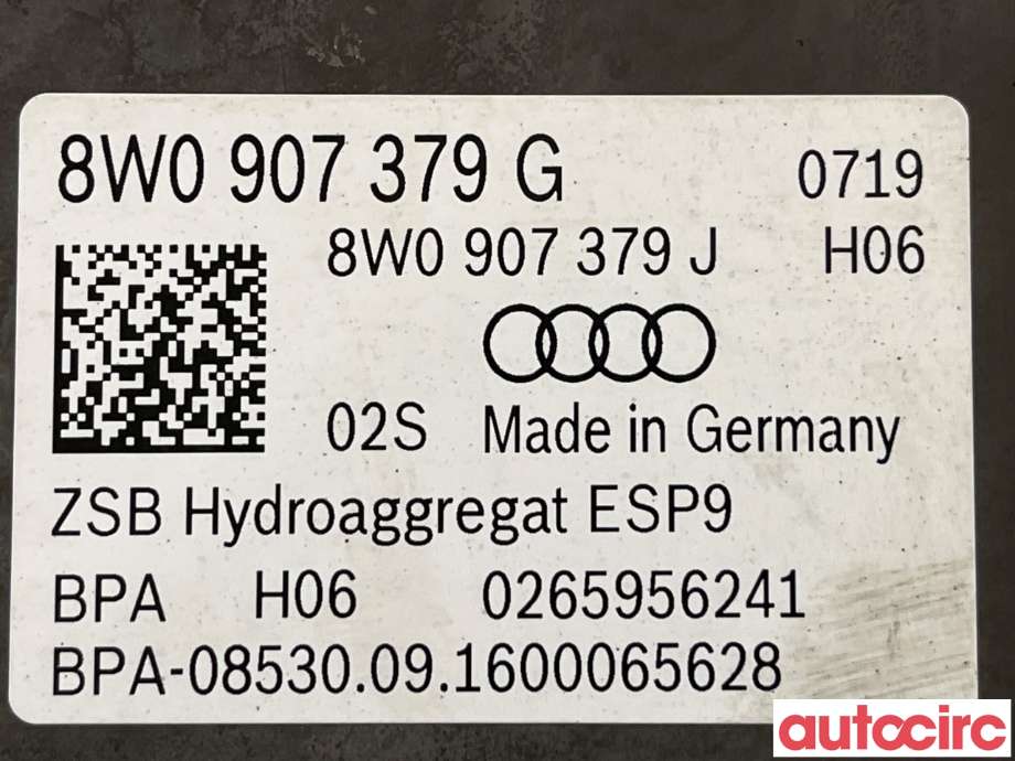 ABS sentral til Audi A4 2015-2019 (Type V, Fase 1) (B9) (B9) (AUDI|8W0614517K)