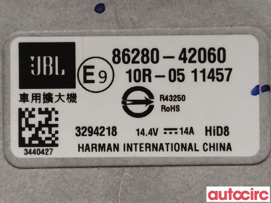 Bilstereo forsterker til Toyota RAV4 2019-->> (Type V)  (TOYOTA|8628042060)