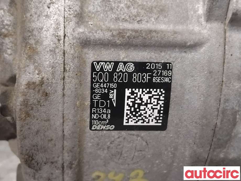 Aircondition kompressor til VW Golf VII 2012-2017 (Fase 1)  (VOLKSWAGEN|5Q0820803F|447150-6034|5Q0820803K)