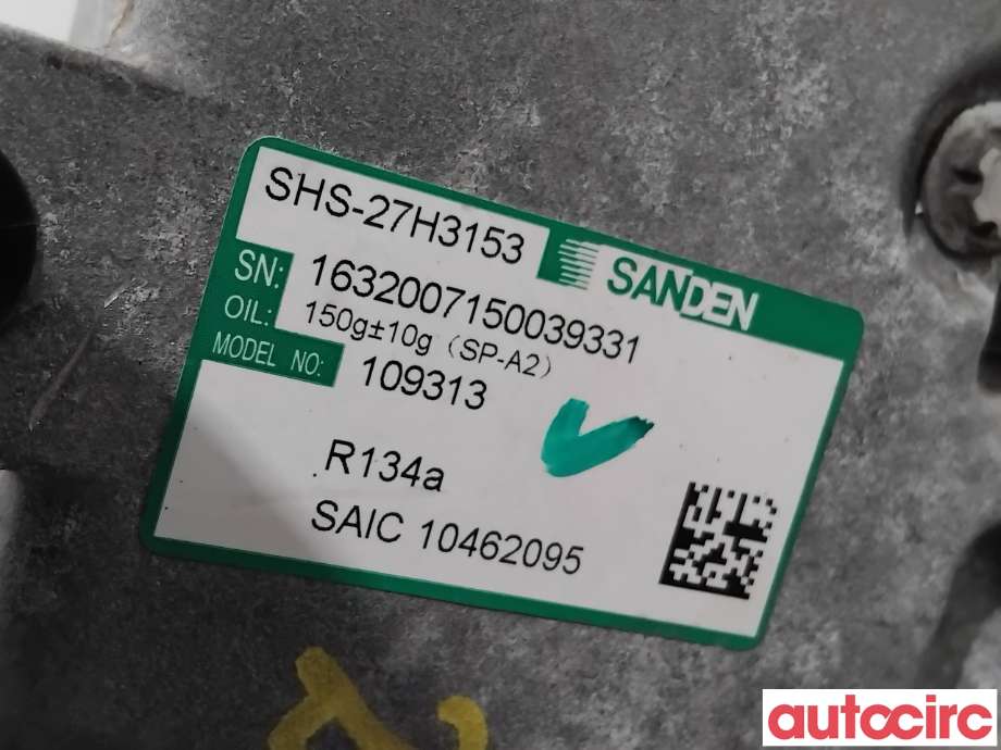 Aircondition kompressor til MG ZS EV 2019-2021 (Type I, Fase 1)  (MG|10462095|109313)