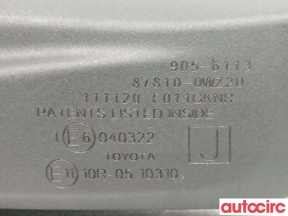Speil innvendig til Toyota RAV4 2019-->> (Type V)  (TOYOTA|878100WZ20)