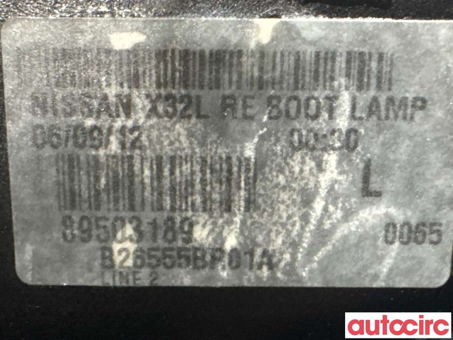 Baklykt venstre indre til Nissan Qashqai 2010-2014 (Type I, Fase 2) (NISSAN|26559BR01A||26555BR01A)