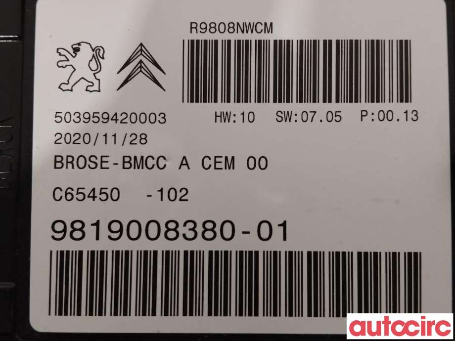 Styreenhet elektrisk bakluke til Opel Grandland X 2017-->>  (OPEL|9819008380)