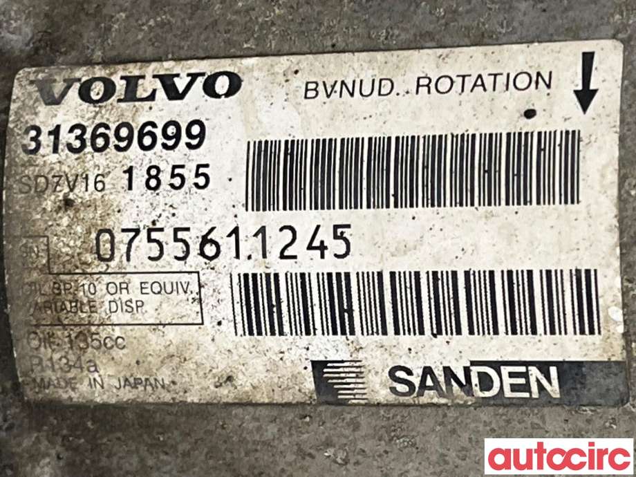 Aircondition kompressor til Volvo V60 2010-2013 (Type I, Fase 1) (VOLVO|36002867|SD7V161855|31369699)