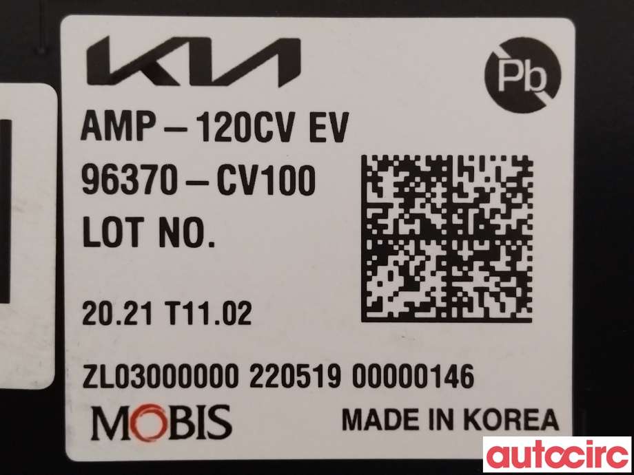 Bilstereo forsterker til Kia EV6 2021-->> (KIA|96370CV100)