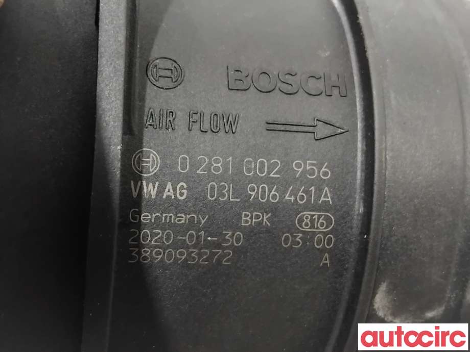 Luftmengde/luftmassemåler til Škoda Octavia 2017-2020 (Type III, Fase 2)  (SKODA|03L906461A|0281002956)