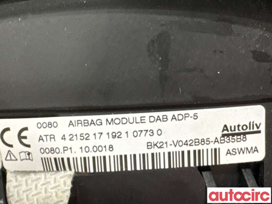 Airbag rattpute til Ford Transit Connect 2013-2018 Type II, Fase 1 (FORD|1763190||BK21-V042B85-AB35B8)