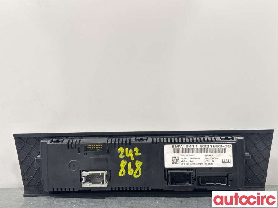 Varmeapparat betjening til BMW 3-Serie 2005-2011 (E90/E91/E92/E93) (E90/E91/E92/E93) (BMW|64119286618|A2C53399847|64119221852)