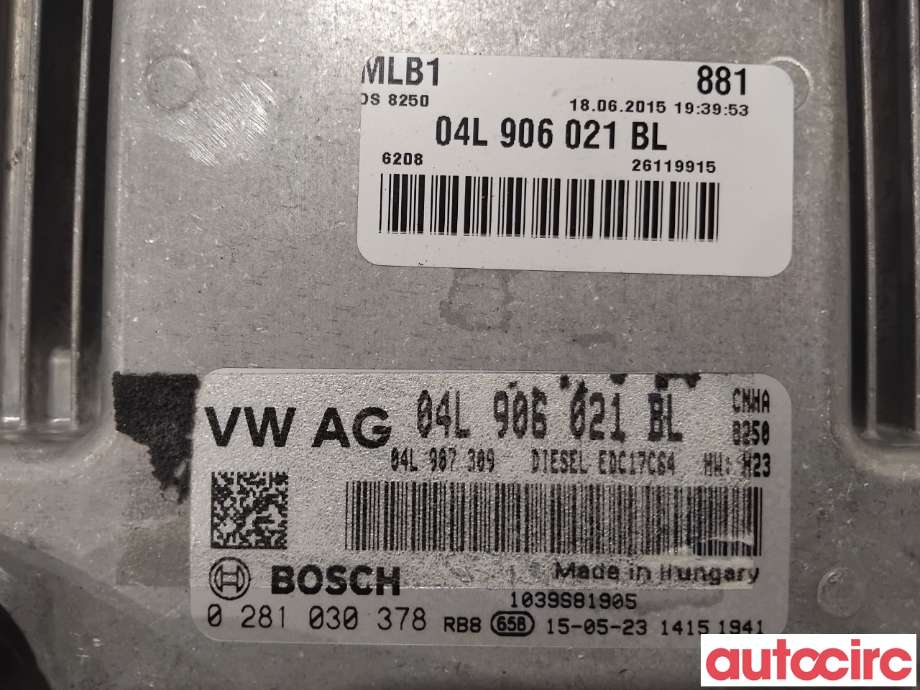 Styreenhet motor til Audi A4 2007-2014 (Type IV) (B8) (B8) (AUDI|04L906021BL|0281030378)