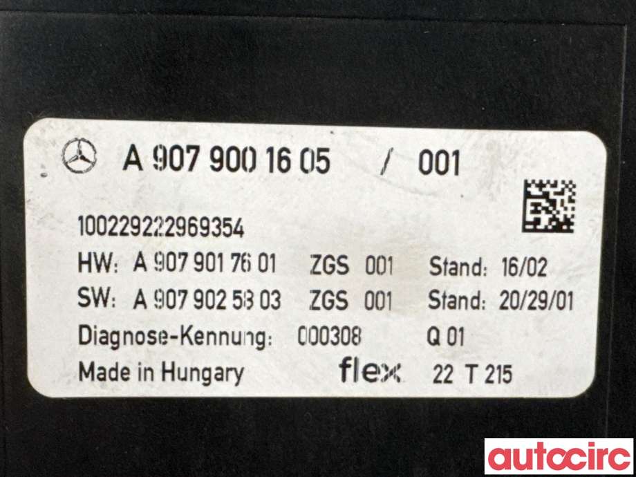 Styreenhet diverse til Mercedes Sprinter 2018-->> (907/910) (907/910) (MERCEDES|A9079001605|)