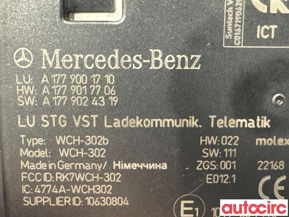 Styreenhet diverse til Mercedes Sprinter 2018-->> (907/910) (907/910) (MERCEDES|A1779001710||A1779006715)