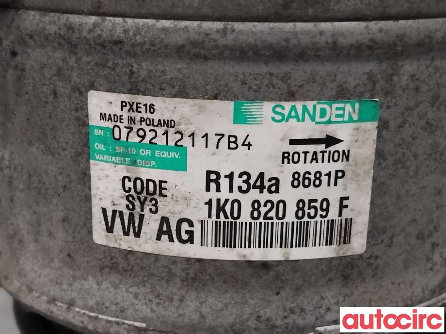 Aircondition kompressor til VW Passat 2005-2010 (B6) (B6) (VOLKSWAGEN|1K0820808BX|PXE168681|1K0820859F)