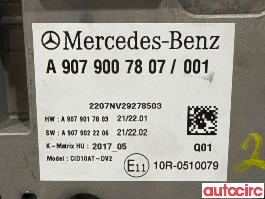 Instrument kjørecomputer til Mercedes Sprinter 2018-->> (907/910) (907/910) (MERCEDES|A9079002310||A9079007807)