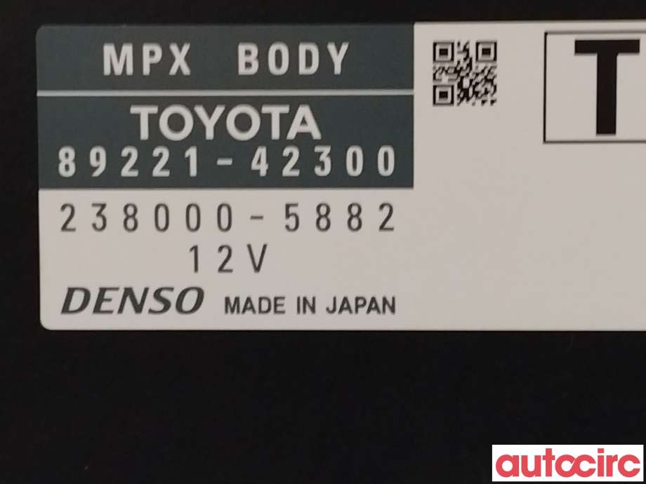 Styreenhet comfort (BCM) til Toyota RAV4 2016-2019 (Type IV, Fase 2)  (TOYOTA|892204AD70|89221-42300)