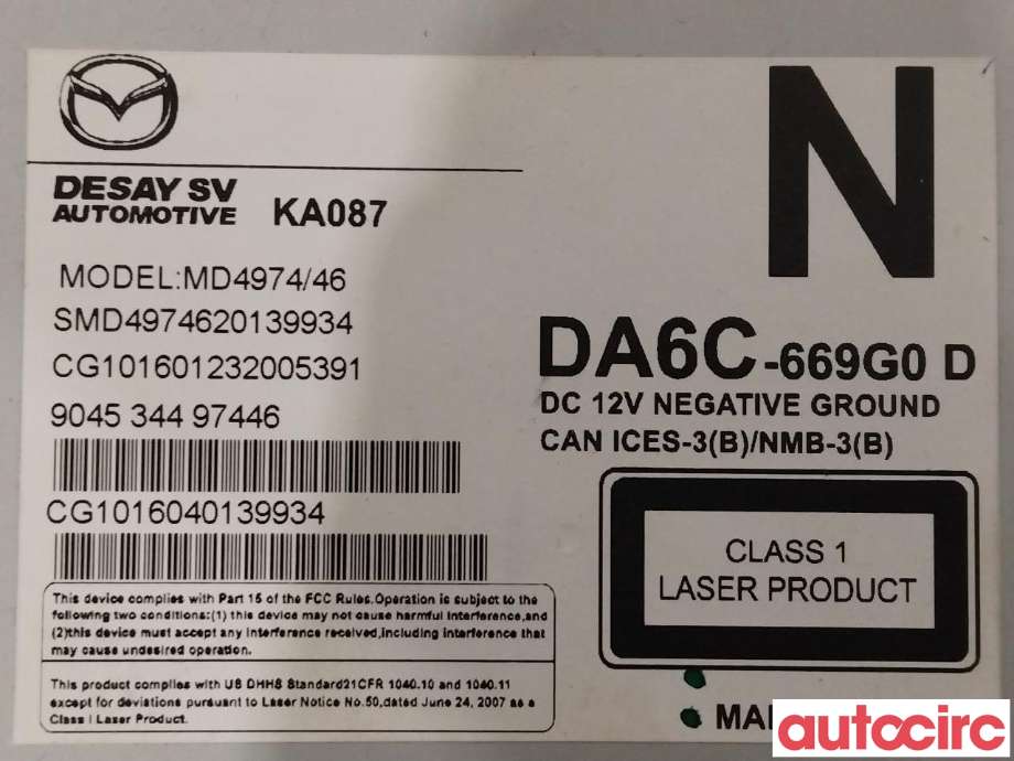 Bilstereo til Mazda CX-3 2015-2022  (MAZDA|DA6C-66-9G0E|DA6C-669G0D)
