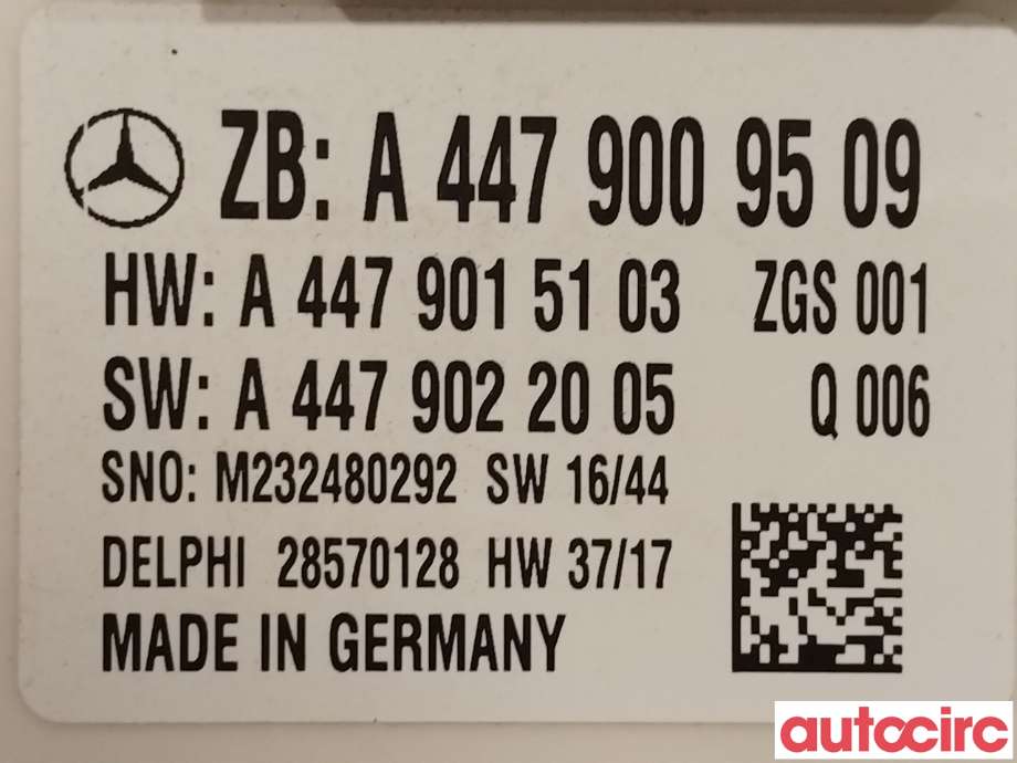 Styreenhet comfort (BCM) til Mercedes Vito 2014-->> (W447) (W447) (MERCEDES|A4479009509)