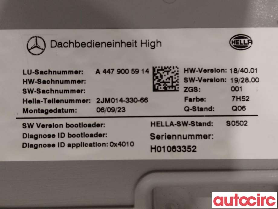Taklyspanel til Mercedes Vito 2014-->> (W447) (W447) (MERCEDES|A4479005914)