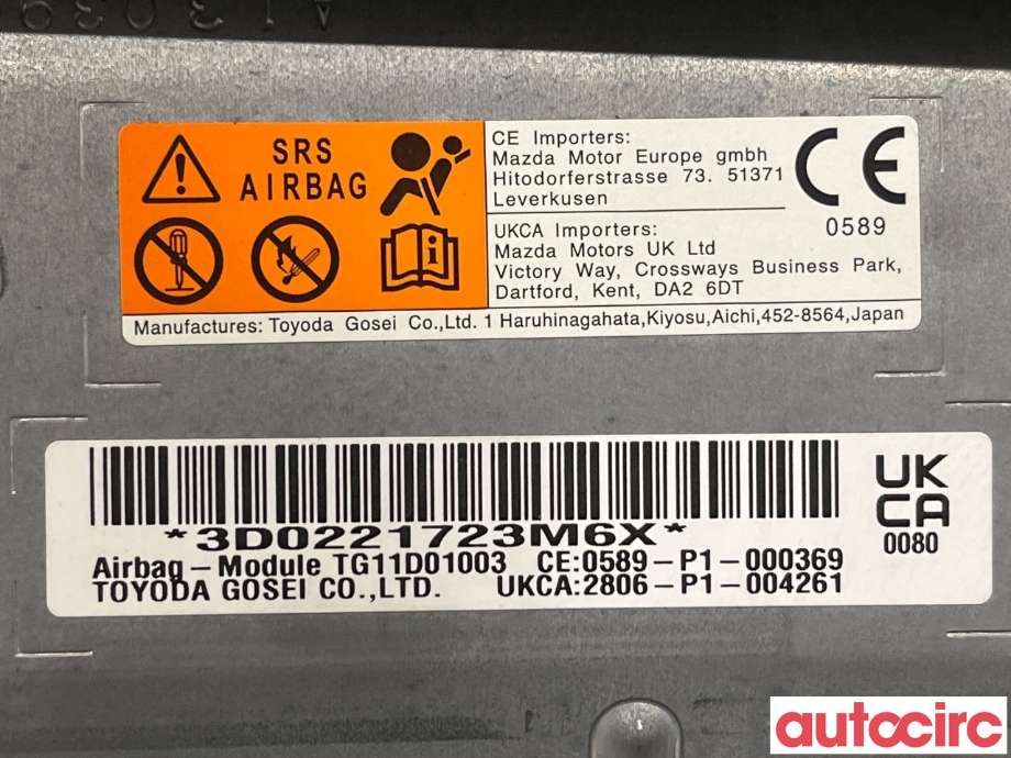Airbag kne til Mazda MX-30 2020-->> (MAZDA|DFR5-57-KS0D-02|DFR557KS0D02)
