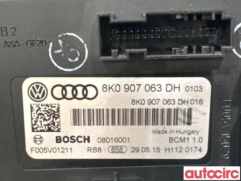 Styreenhet comfort (BCM) til Audi A4 2007-2014 (Type IV) (B8) (B8) (AUDI|8K0907063DL|08016001|8K0907063DH)