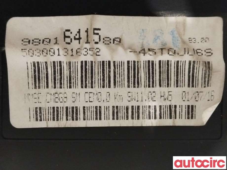 Instrumentpanel til Peugeot Partner 2015-2019 (Type II, Fase 2) (PEUGEOT|9801641580)