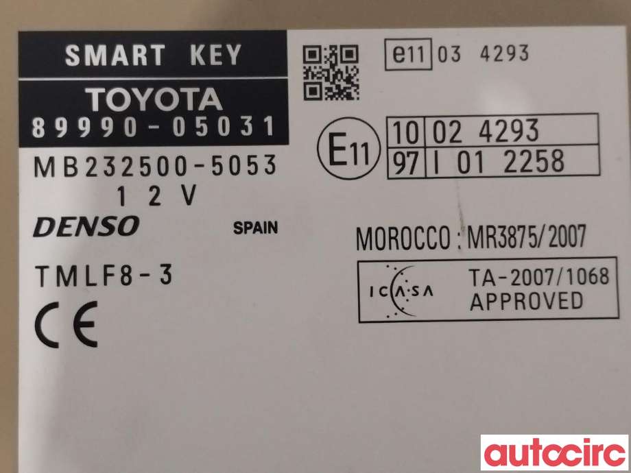 Styreenhet nøkkelfri/keyless til Toyota Avensis 2009-2015 (Type III, Fase 1)  (TOYOTA|8999005031|89990-05031)
