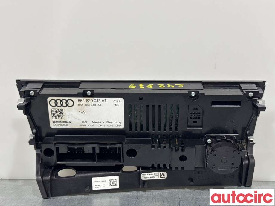 Varmeapparat betjening til Audi A4 2007-2014 (Type IV) (B8) (B8) (AUDI|8K1820043AT|A2C92743700)