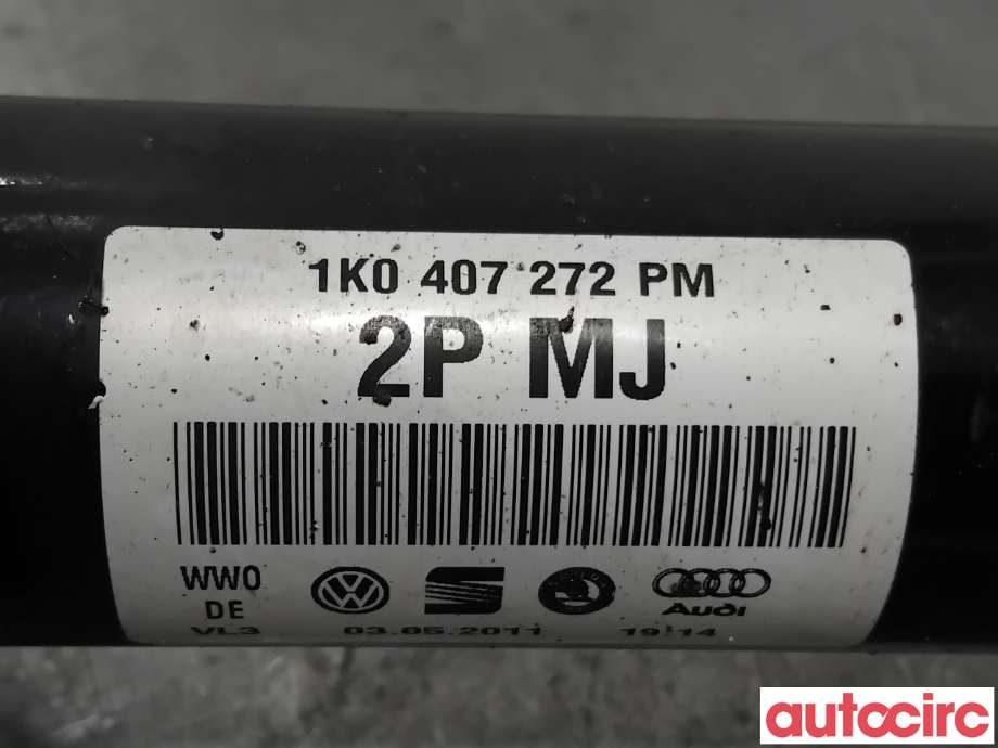 Drivaksel høyre foran til VW Golf VI 2008-2012 (VOLKSWAGEN|1K0407764DX|1K0407272PM|1K0407272EN)