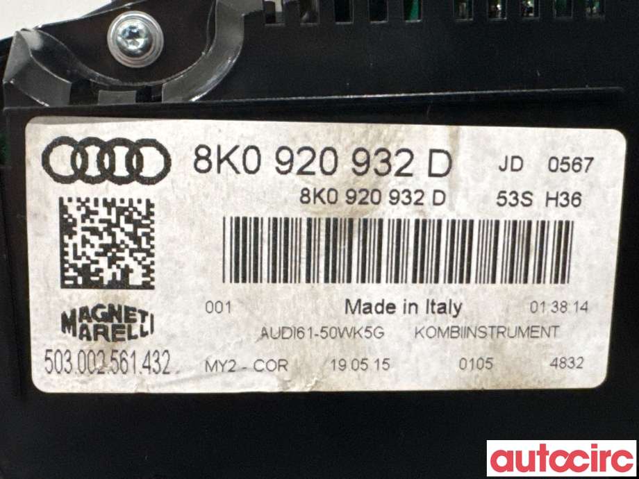 Instrumentpanel til Audi A4 2007-2014 (Type IV) (B8) (B8) (AUDI|8K0920932D|503002561432)