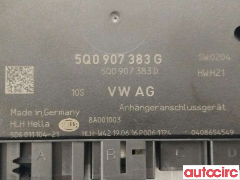 Styreenhet hengerfeste til VW Passat 2015-2019 (Fase 1) (B8) (B8) (VOLKSWAGEN|5Q0907383N|5DS011104-21|5Q0907383G)