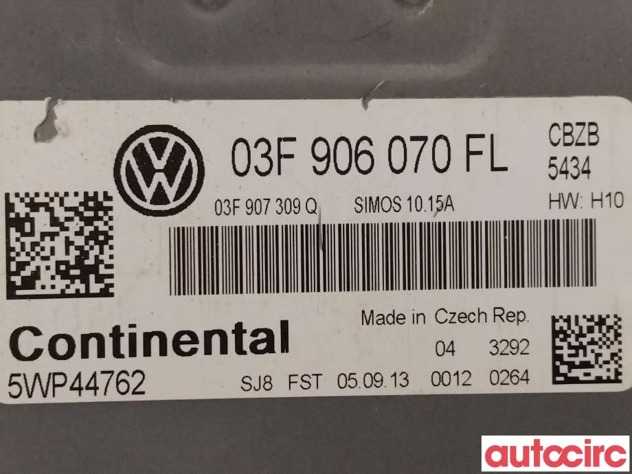 Styreenhet motor til VW Caddy 2010-2015 (Type III, Fase 2)  (VOLKSWAGEN|03F906070FK|03F906070FL)
