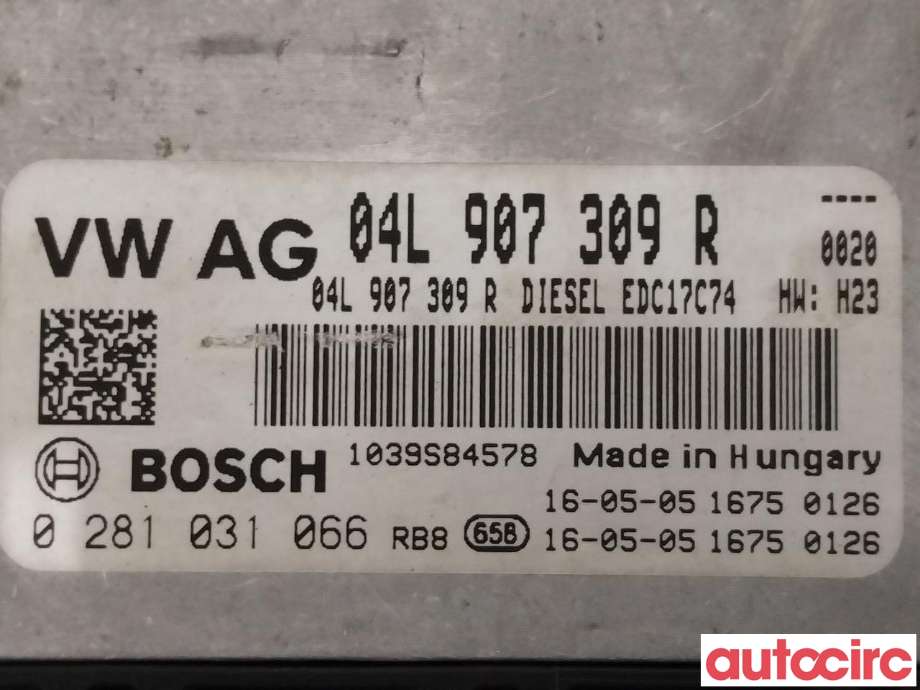 Styreenhet motor til Škoda Octavia 2013-2016 (Type III, Fase 1) (SKODA|04L906026BP|0281031066|04L907309R)