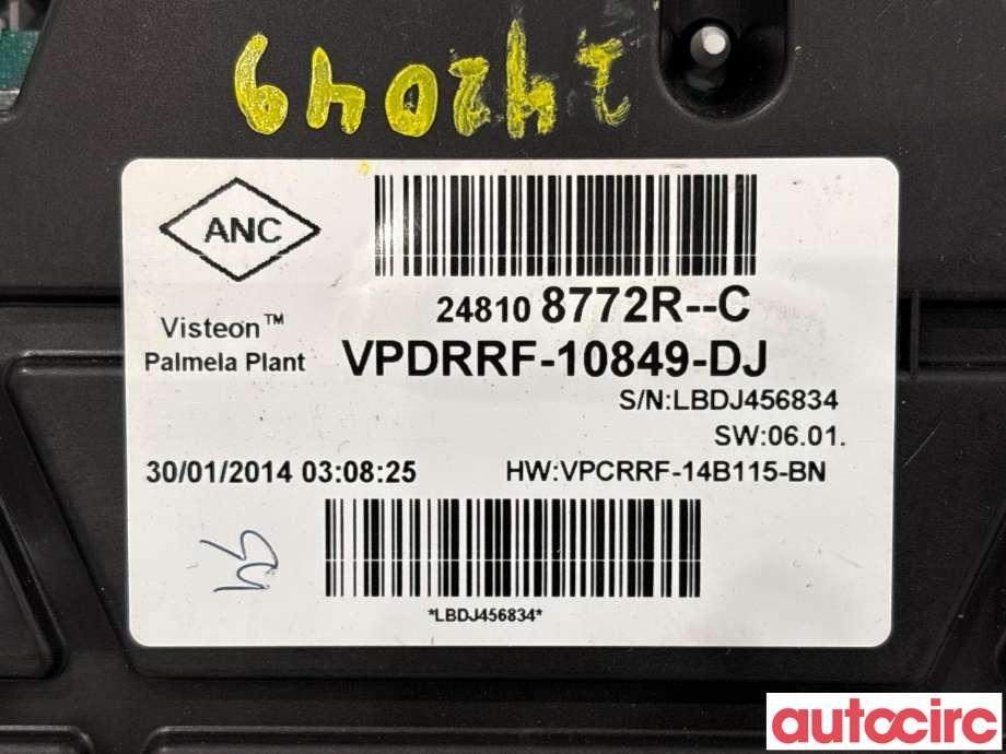 Instrumentpanel til Renault Captur 2013-2020 (Type I) (RENAULT|248105380R|248108772R)