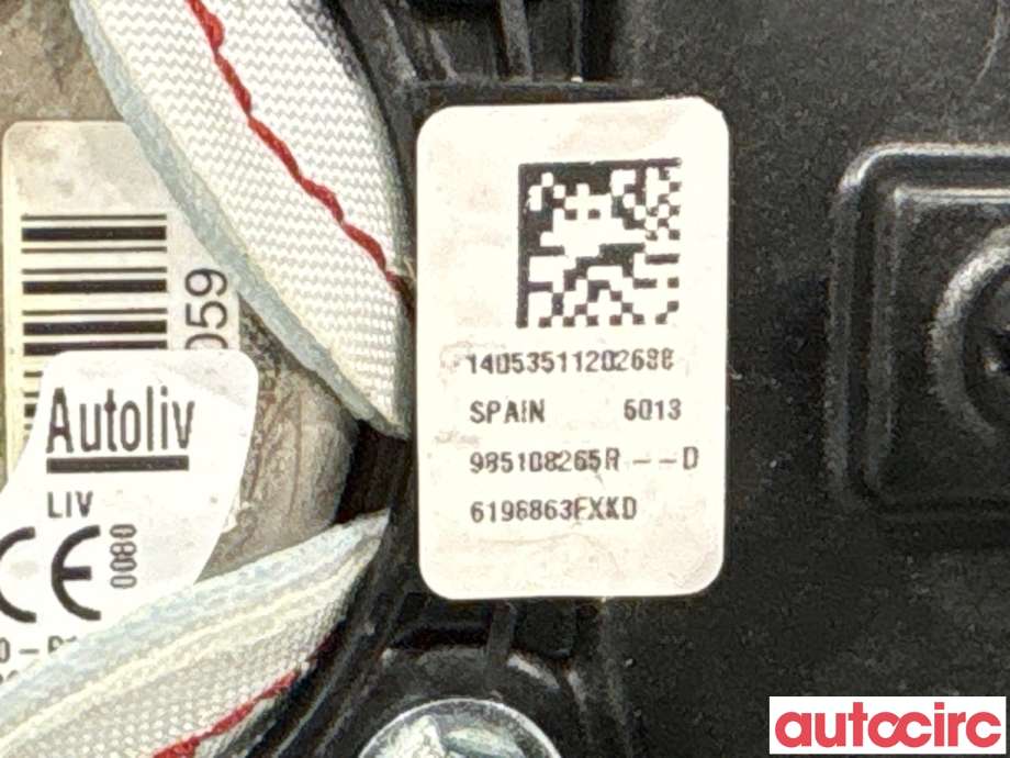 Airbag rattpute til Renault Captur 2013-2020 (Type I) (RENAULT|985108265R)
