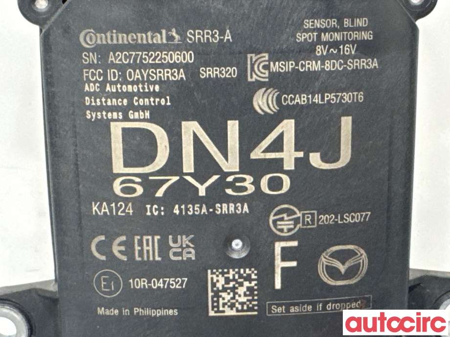 Sensor radar til Mazda MX-30 2020-->>  (MAZDA|DN4J-67-Y30|A2C7752250600|DN4J67Y30)