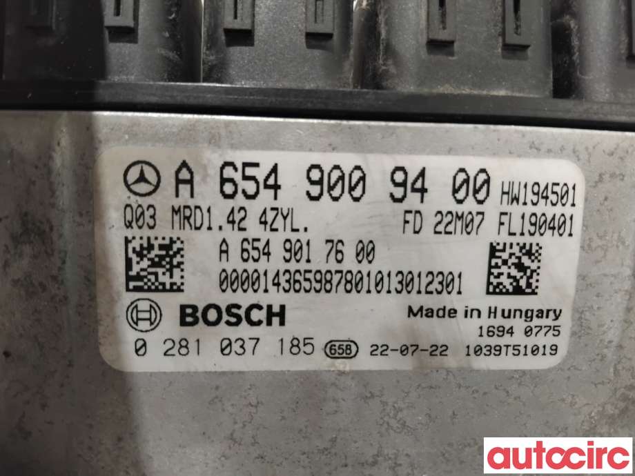 Styreenhet motor til Mercedes Sprinter 2018-->> (907/910) (907/910) (MERCEDES|A6549009400|0281037185)