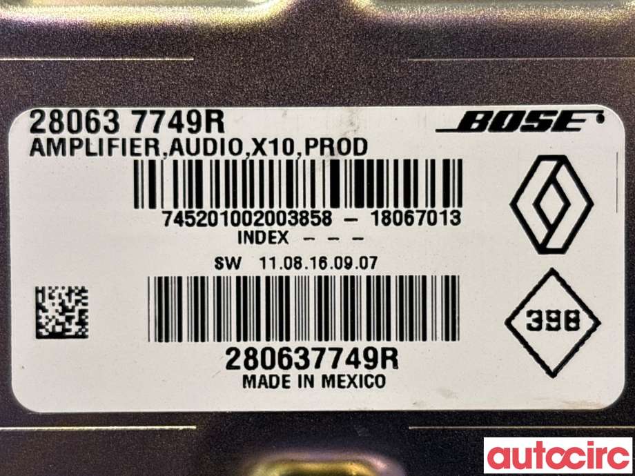 Bilstereo forsterker til Renault Zoe 2013-2019 (Fase 1)  (RENAULT|280637749R)