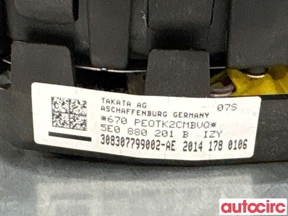 Airbag rattpute til Škoda Octavia 2013-2016 (Type III, Fase 1) (SKODA|5E0880201B||6V0880201AF)
