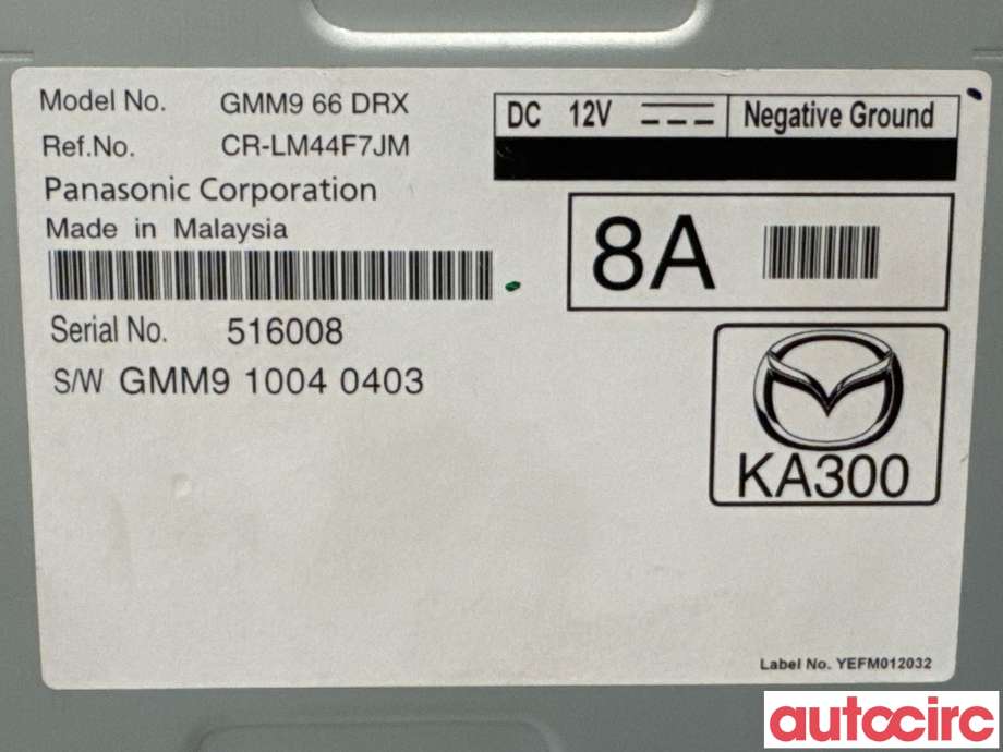 Bilstereo diverse til Mazda 6 2015-2018 (Type III, Fase 2)  (MAZDA|GMM9-66-DRXA||GMM966DRX)