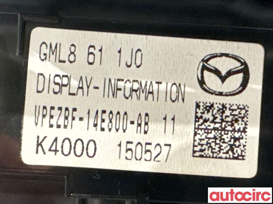 Multimedia display (MCU - Media Controller Unit) til Mazda 6 2015-2018 (Type III, Fase 2) (MAZDA|GRT7-61-1J0C||GML8-61-1J0)
