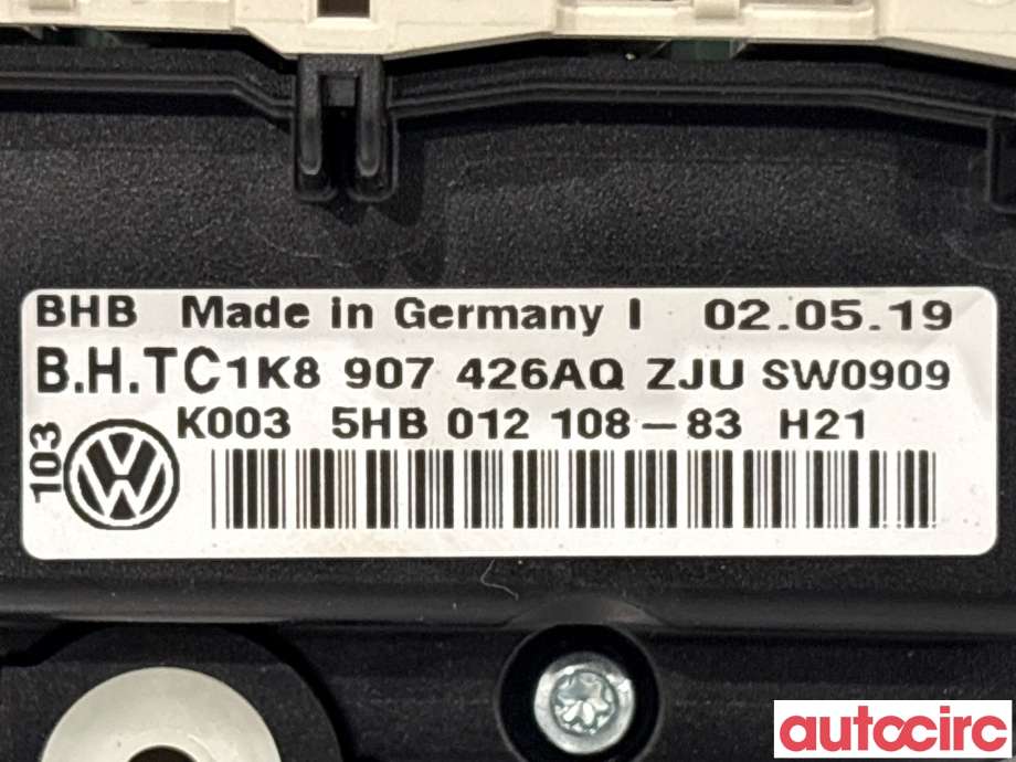 Varmeapparat betjening til VW Caddy 2015-2020 (Type III, Fase 3)  (VOLKSWAGEN|1K8907426AQ)