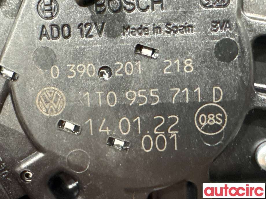Viskermotor bakrute til VW Caddy 2010-2015 (Type III, Fase 2) (VOLKSWAGEN|1T0955711D|0390201218)